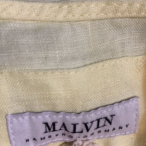 Malvin I Love Linen Yellow Tunic Top Dress Crocheted M 8 - Picture 7 of 9